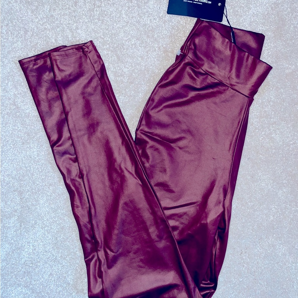 Faux leather high waisted leggings